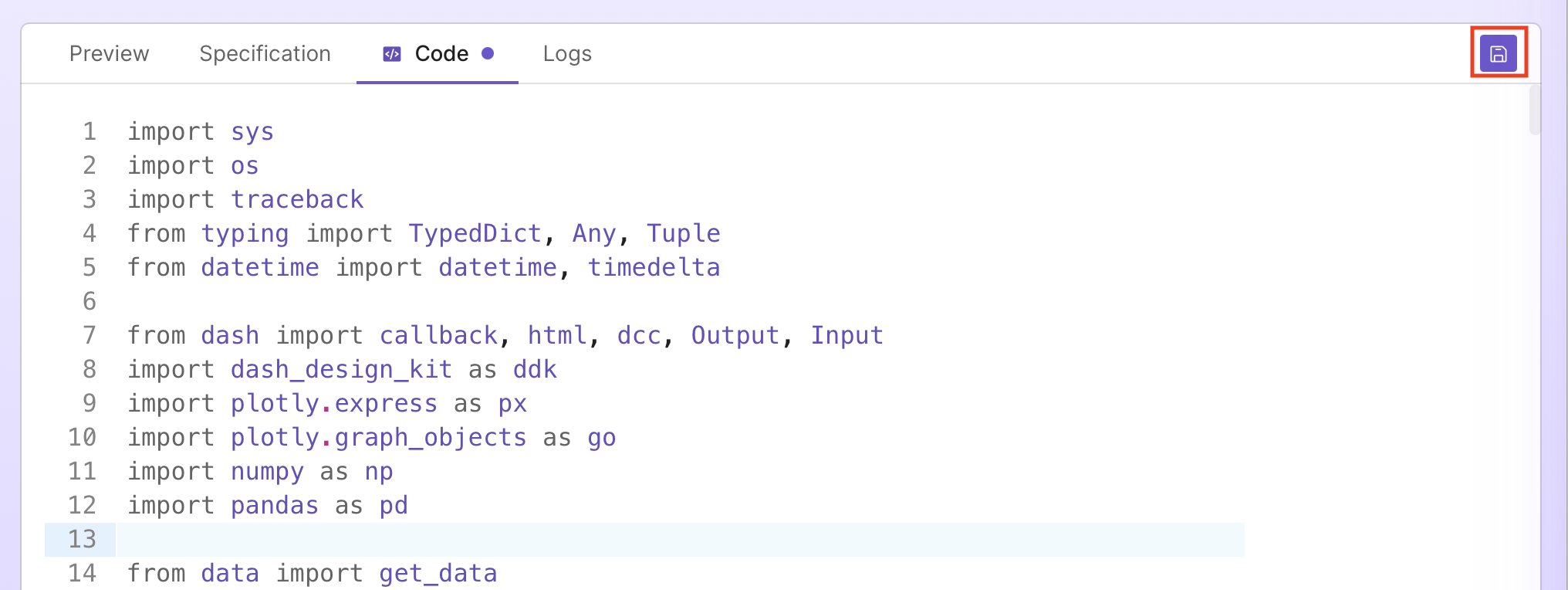 Save code updates