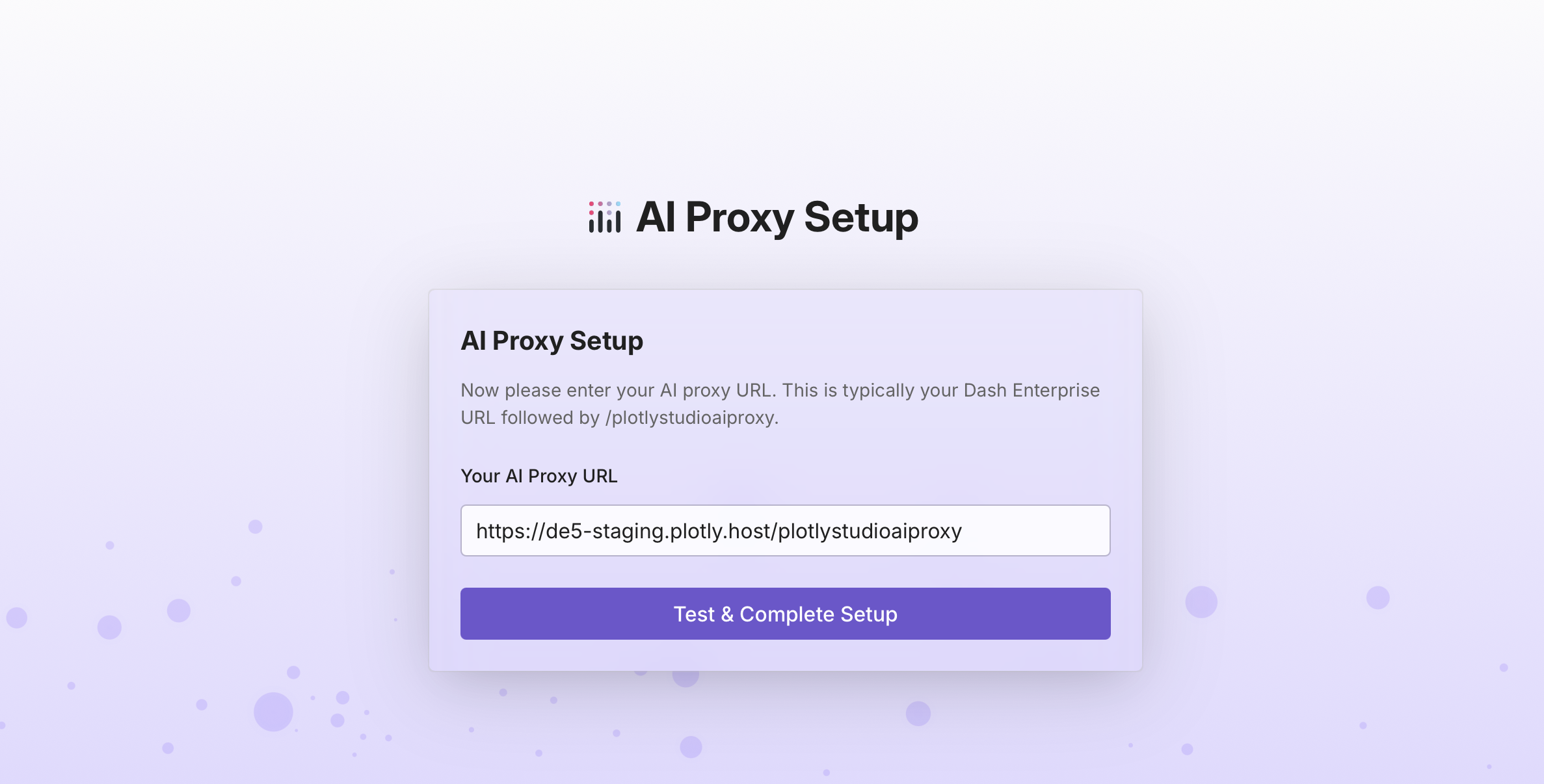 AI Proxy Setup Screen