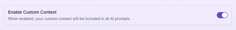 Enable custom context
