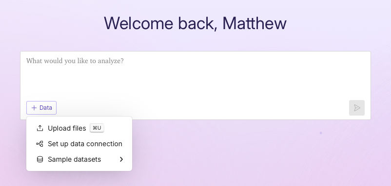 Welcome prompt