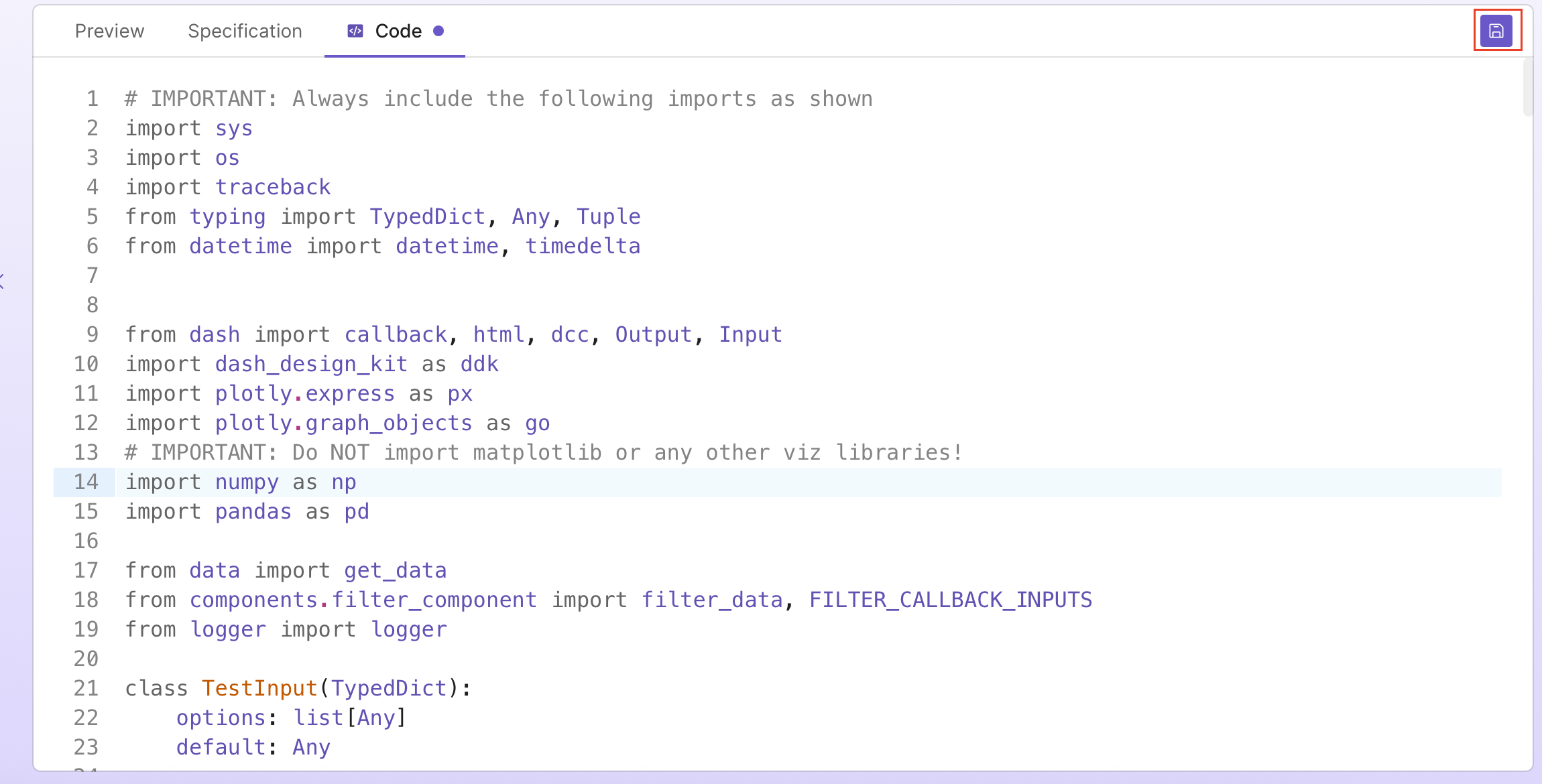 Save code updates