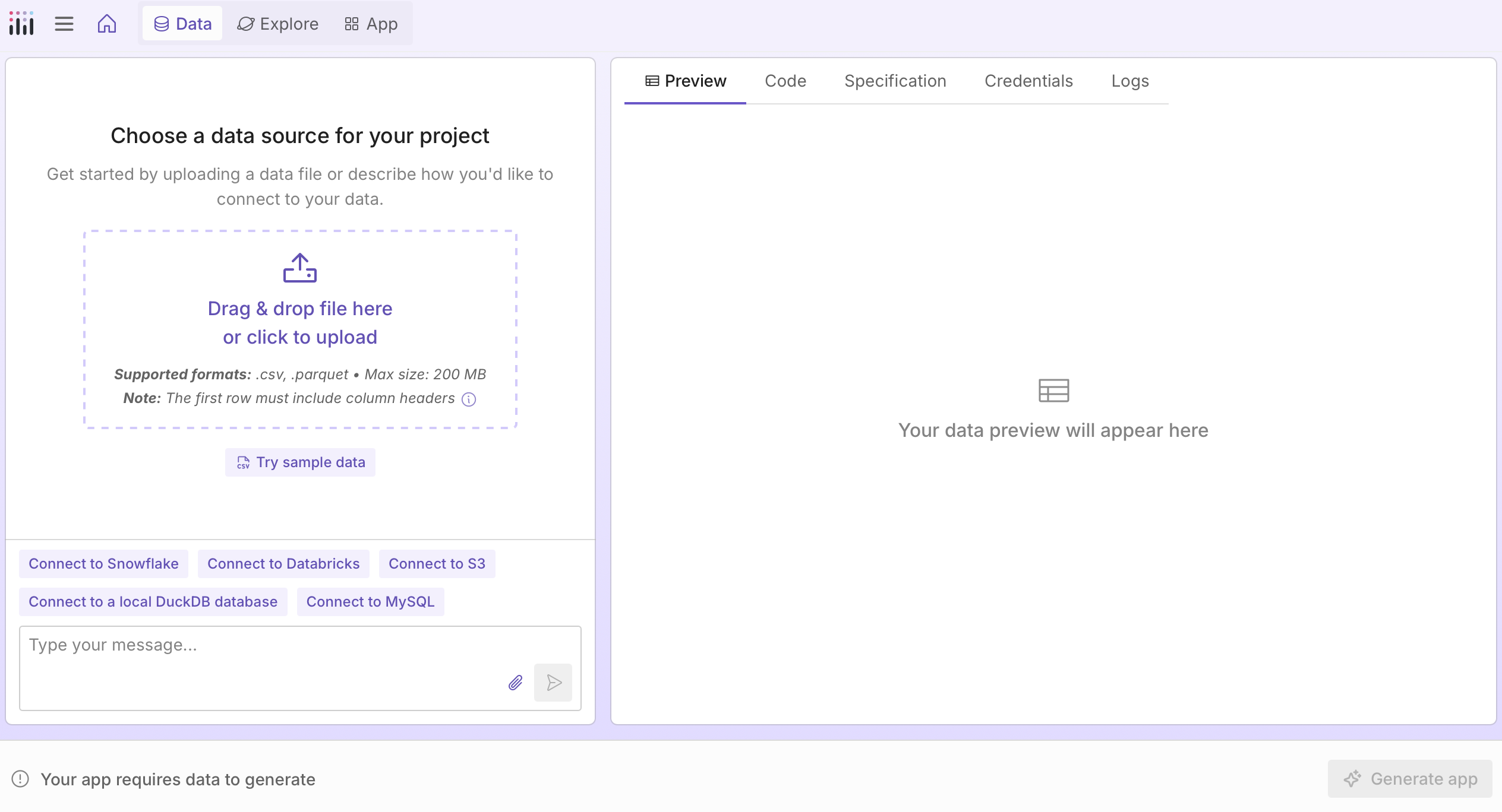 Choose a data source