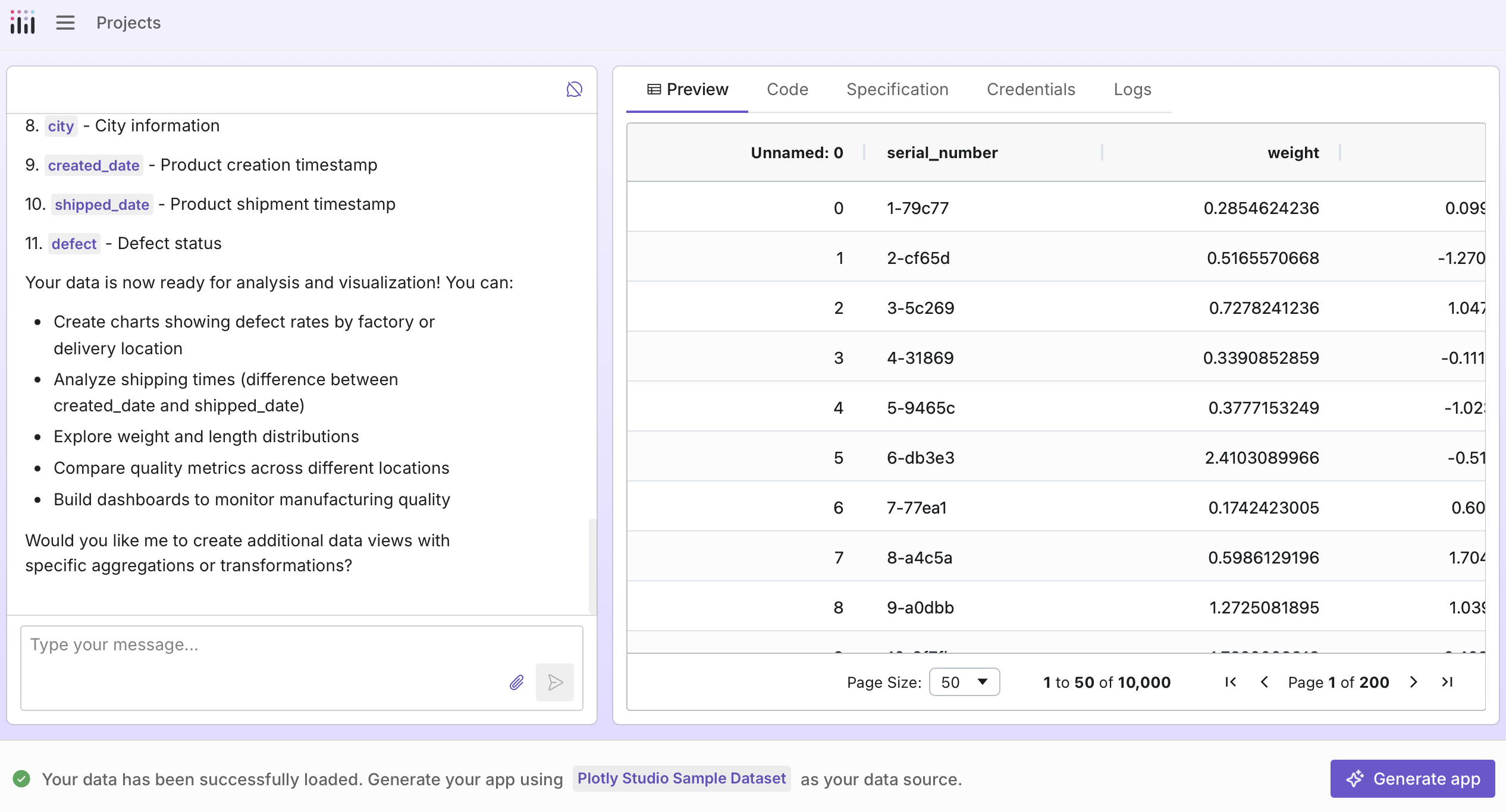 Upload a file or use sample data
