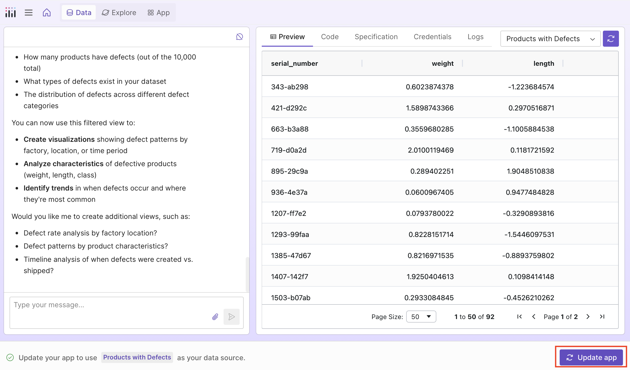 Editing your data source