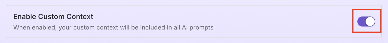 Enable custom context