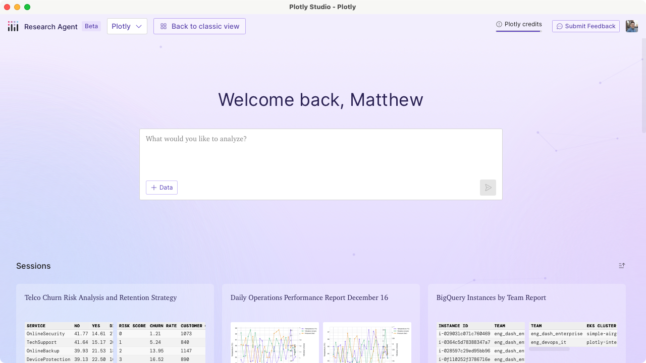 Plotly Studio agentic workflow